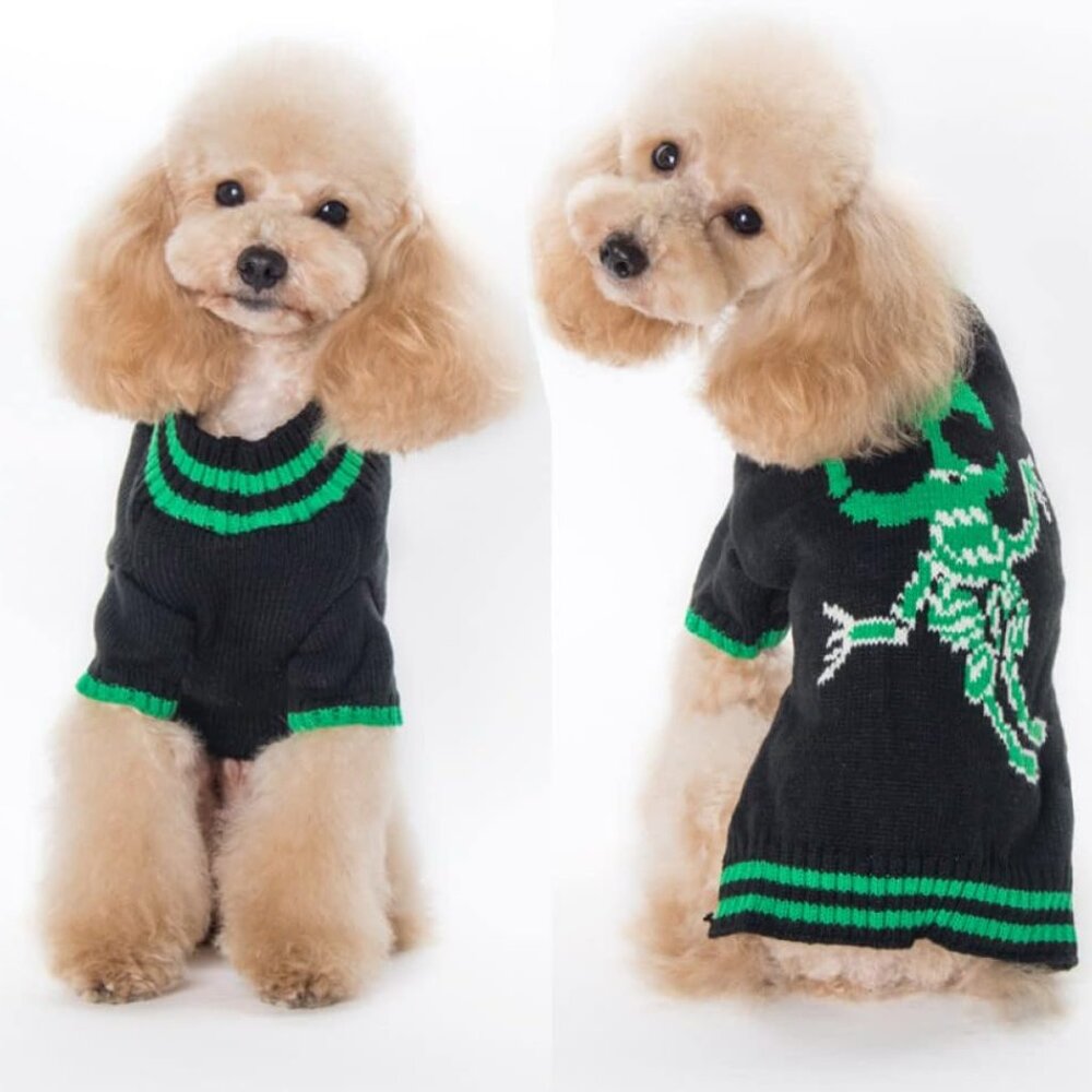 Stylish and Cozy Dog Sweater with Fun Alien Skeleton Graphic!  New